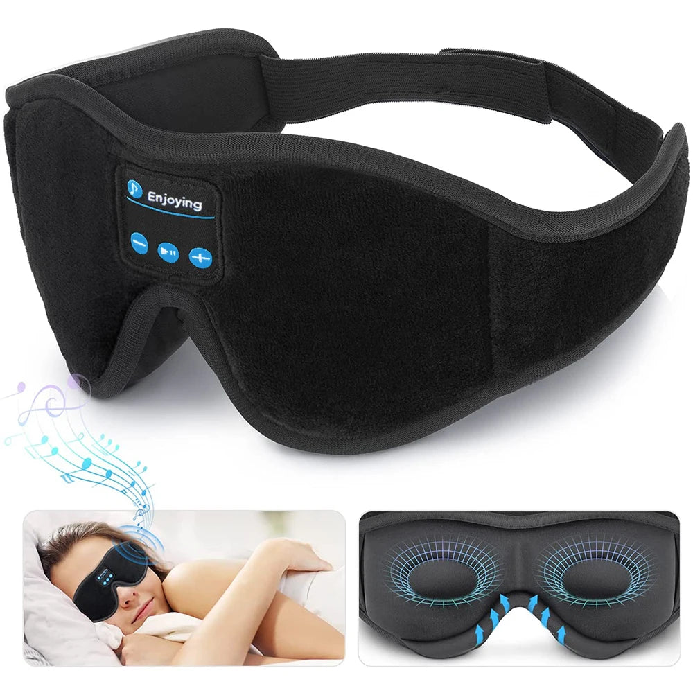Masque de Sommeil Bluetooth avec Écouteurs Intégrés – Musique & Relaxation pour Dormir